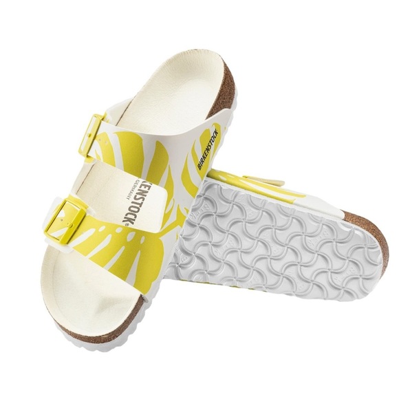 Birkenstock Shoes - Birkenstock Arizona Monstera Lime Sour Birko-Flor sandals
